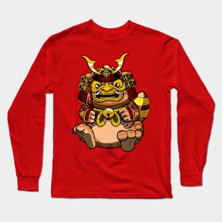 Samurai Cute Fat Cat Long Sleeve T-Shirt